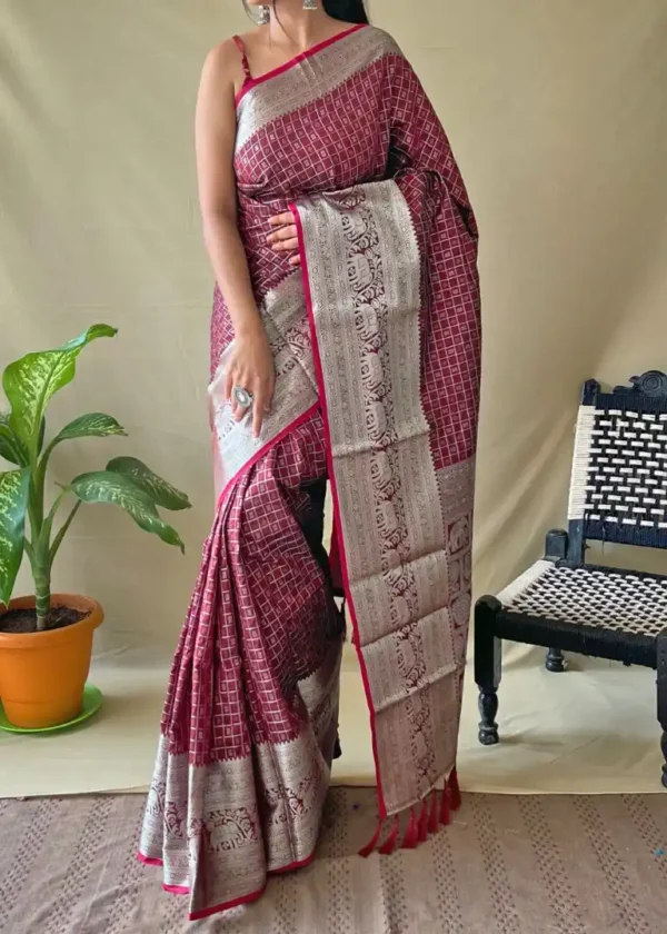 Kanjivuram Fancy Kicha Silk Saree