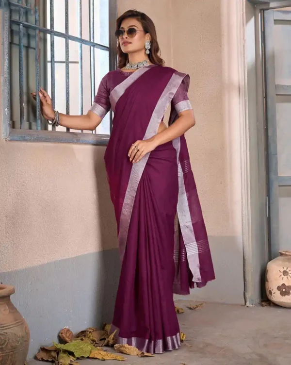Linen Saree-4 options - Image 5