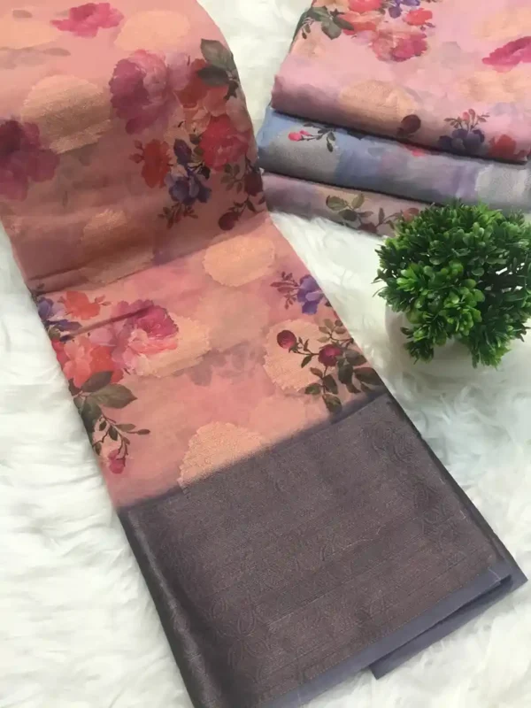 Organza Chiffon Silk Saree 3 options - Image 3