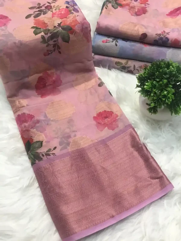 Organza Chiffon Silk Saree 3 options - Image 4