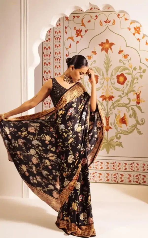 Satin Printed Sari