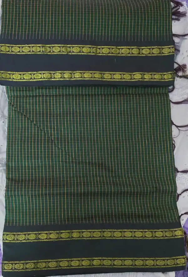 Check Cotton Sari- 4 options - Image 4