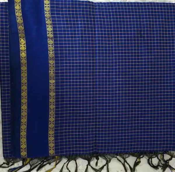 Check Cotton Sari- 4 options - Image 5
