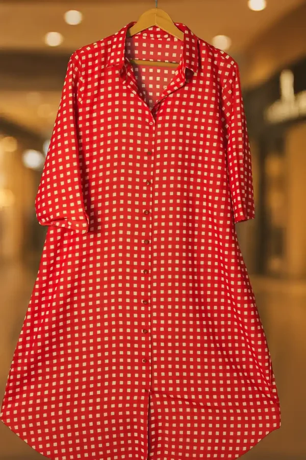 Jaipur cotton with brick red geometric print