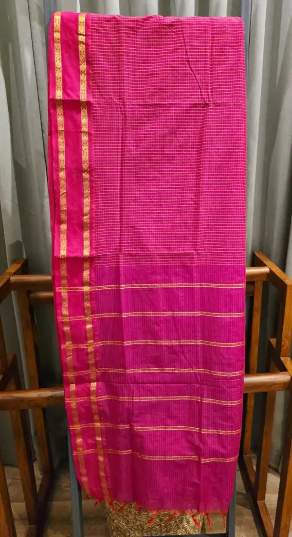Check Cotton Sari- 4 options