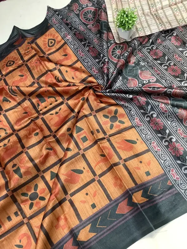 4 July-Linen cotton printed sarees-options - Image 8