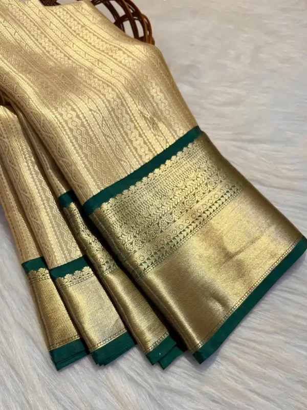 6July- Banarasi semi katan silk sari- - Image 3