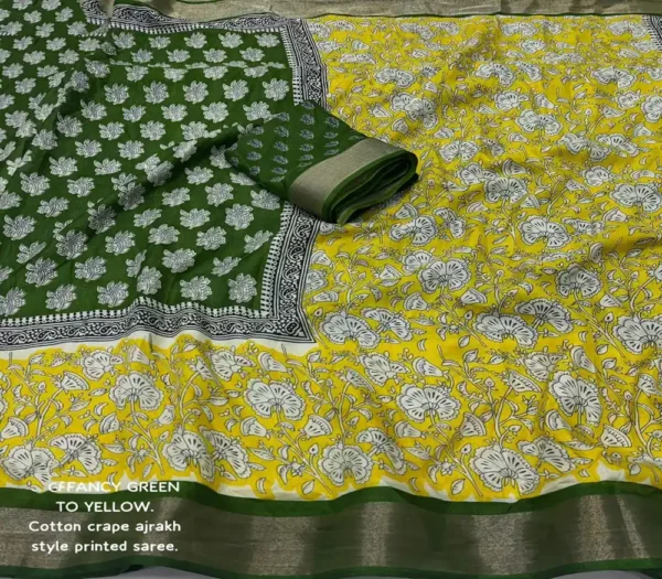 11-July-Ajrakh style saree - Image 2