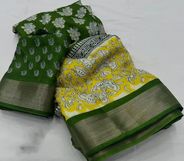 11-July-Ajrakh style saree - Image 3