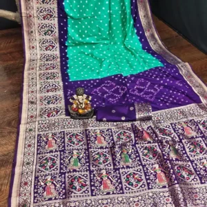 Bandhej Kanjivaram silk sari-options