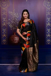 Silk two tone fabric saree
