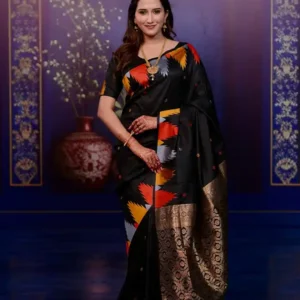 Silk two tone fabric saree